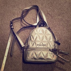 Michael Kors Silver mini backpack